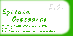 szilvia osztovics business card